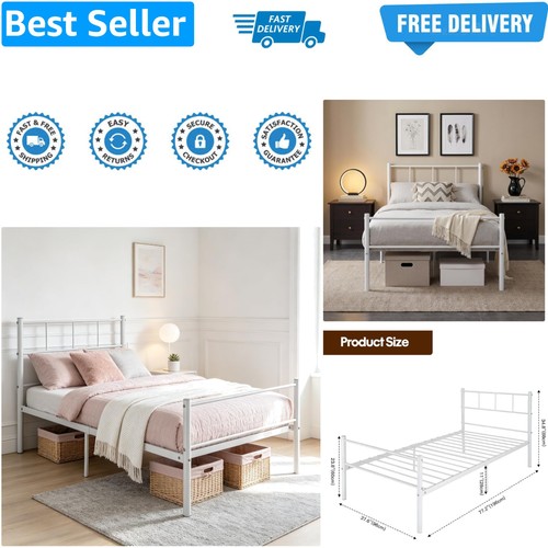 Small bedroom single bed metal - small,