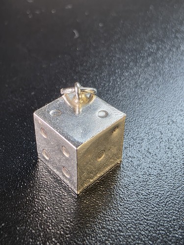 Vintage sterling silver dice - sterling,