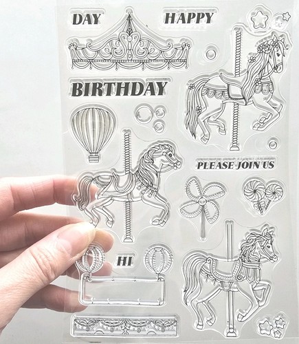 Clear stamps carousel - carousel, horse