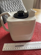 Teapot Replacement Goblin Teasmade Square White Ceramic -  Black Lid