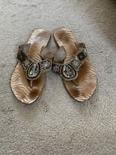 size 8 embellished flip flops