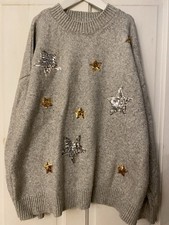 Marks and Spencer Collection Grey Sequin Star Jumper