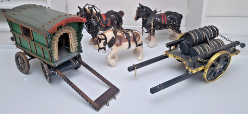 Vintage village horses from - village,