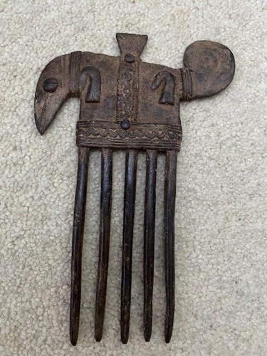 Ghana ashanti cast bronze comb - cast,