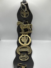 Vintage Horse Brasses Leather