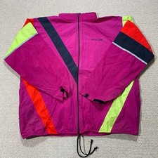 VINTAGE New Line Windbreaker Mens Large Pink 90s Lightweight Anorak Festival