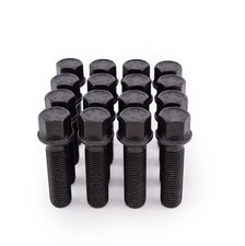 Fits VW Golf Mk1, MK2, MK3 Alloy Wheel Bolts M12 X 1.5 60 Taper 26MM Black X16