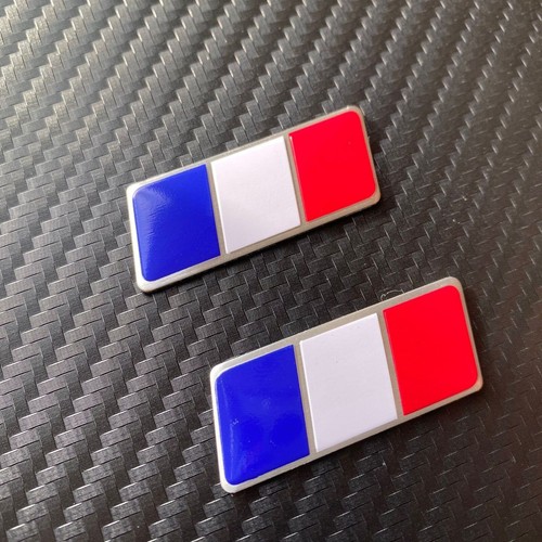 2pc french flag aluminum badge - french,