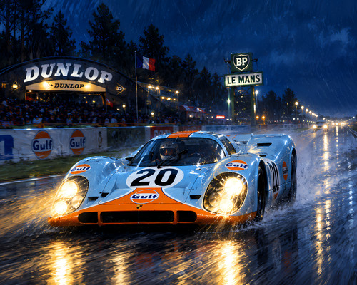 Porsche 917 gulf mans - mans, wall