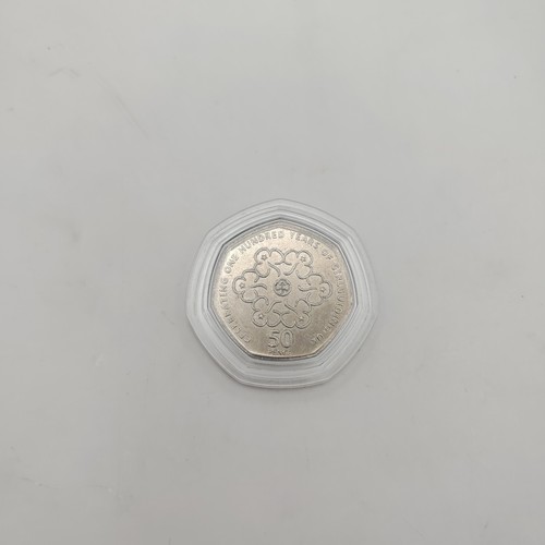 50p coin celebrating - celebrating, one