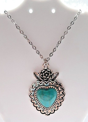 Turquoise flower heart - flower,