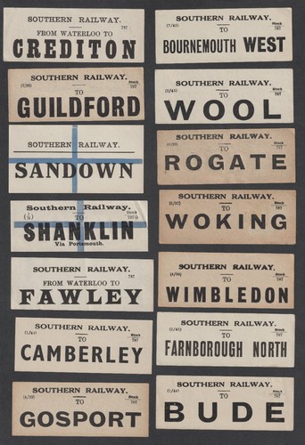 Fourteen old luggage labels - luggage,