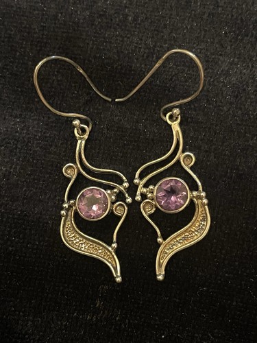 925 sterling silver amthyst - silver,