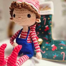 CROCHET PATTERN PAPER COPY Miniature Christmas style elf amigurumi X53