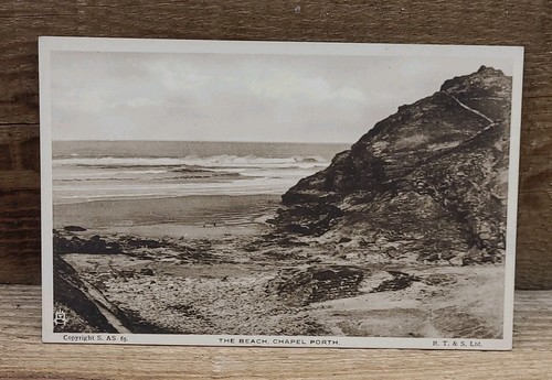 Old postcard the beach - old,