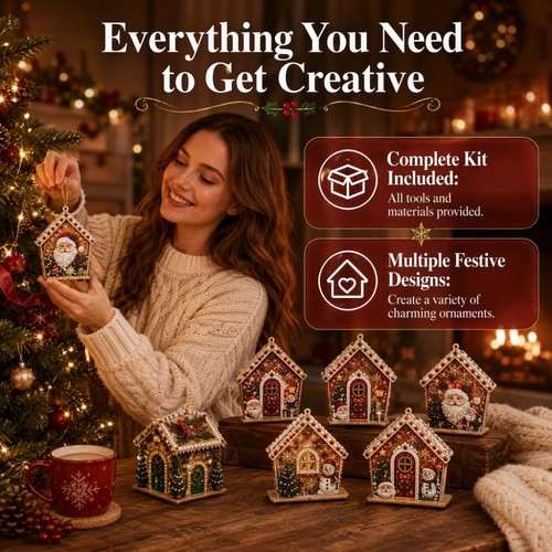 Wooden house christmas pearl - wooden,