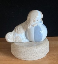 Porcelain Puppy Dog with Ball