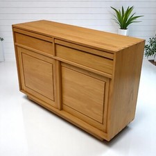 Ercol Latitude Sideboard  Retro Light Finish Sliding Doors Drawers FREE Delivery