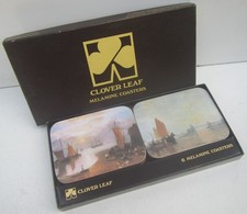 Vintage 6 x Clover Leaf Melamine Drinks Coasters - J.M.W Turner