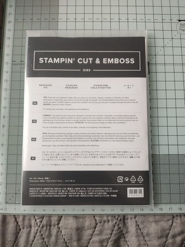 Stampin die set messages - die,