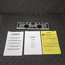 ION DJ2GO DJ Controller Double Deck A B Compact USB Wired Controller Silver
