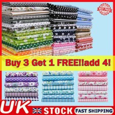7x 100% COTTON FABRIC BUNDLES LARGE REMNANTS SQUARES PATCHWORK QUILTING MATERIAL