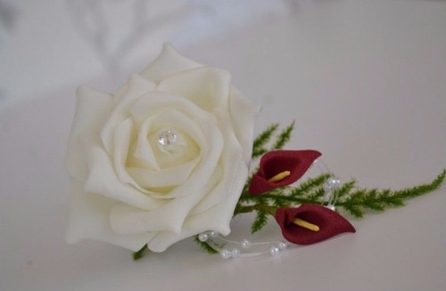 Calla lily buttonhole - , rose