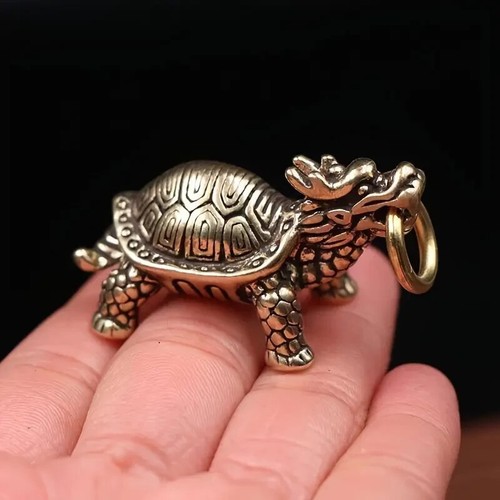 Small brass dragon turtle - small,