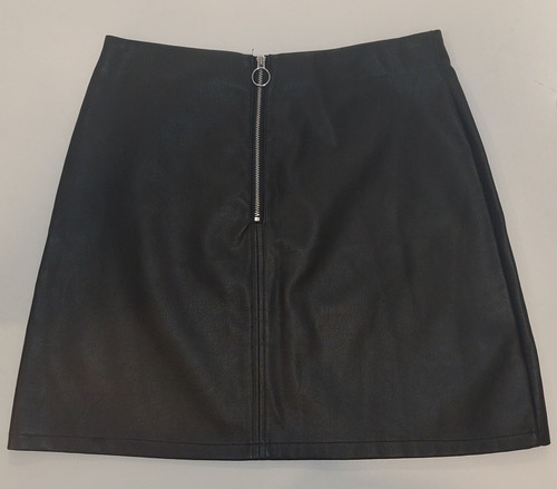 Faux leather mini skirt bllack - faux,