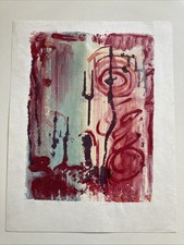Vintage 1989 Abstract Silk Screen Print Signed On Paper 1/1