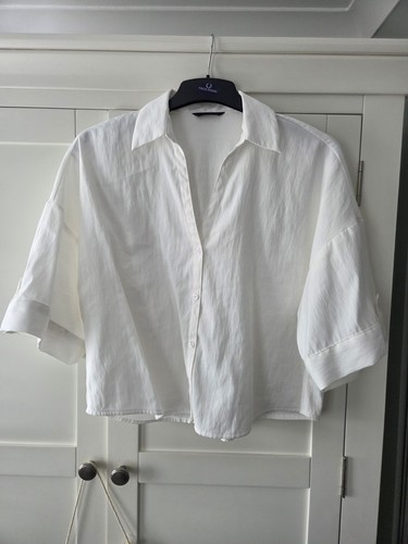 Zara white cropped oversized - zara,