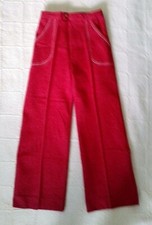 Vintage Stretch Flared Trousers - Age 5 Years - Red Marl - Zip Front - New 