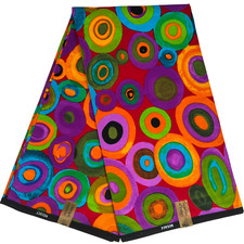 African Fabric Ankara Red Green Purple Print Yards Fat Quarter  100% Cotton