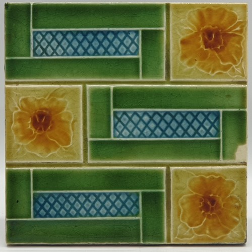 Art nouveau fireplace tile - fireplace,
