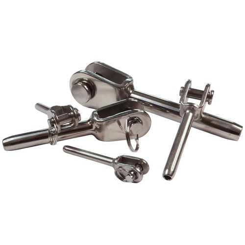 Swage terminal fork end with - swage,