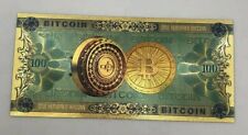One Hundred  Dollar Bitcoin 24k Gold Plated Gold Banknote 