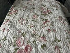 Pretty Double Bed Cover Quilted Delicate Rose, Very Good,  In Spare Room Only