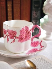 Antique 19th Minton Coalport Porcelain Pink Breakfast Tea Cup And Saucer