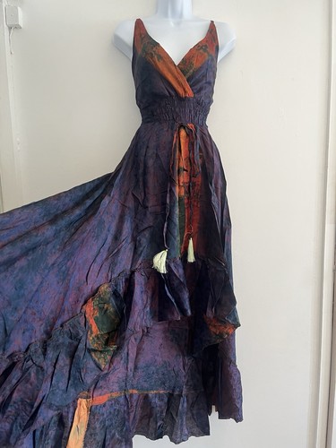 Purple dress long bohemian - dress,