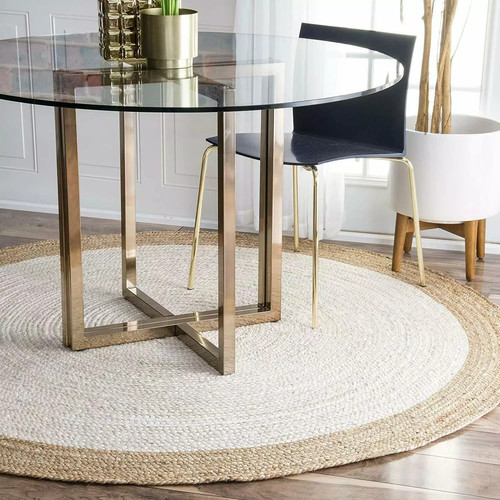 Handmade round jute rug - handmade,