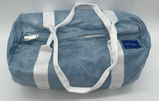 Neptune's Locker Sailcloth Weekend Travel Bag Zip Closure Hand Sewn - Cyan