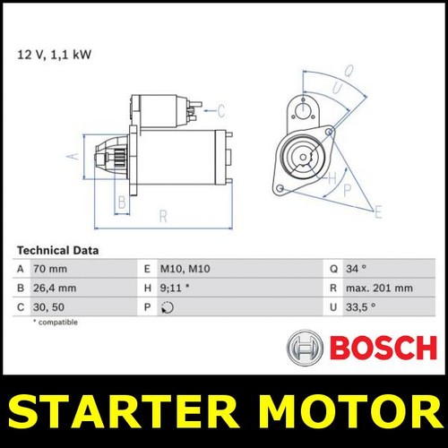 Starter motor fits - starter,