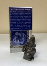 Mini moon gazing hare statue - hare,