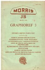 MORRIS JB 10cwt VAN (1500 PETROL) ORIGINAL 1961 OWNERS SERVICE PARTS CATALOGUE