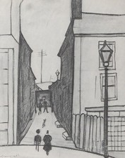 Lowry Pencil Drawing 'Street