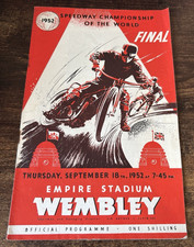 1952  WORLD  FINAL  @  WEMBLEY    SPEEDWAY   PROGRAMME