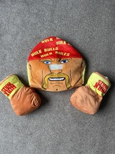Hulk Hogan Plush Fancy Dress up Set Head and Hands Fists Gloves WWE WWF 2023