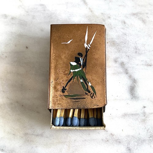 Vintage copper match box - copper,