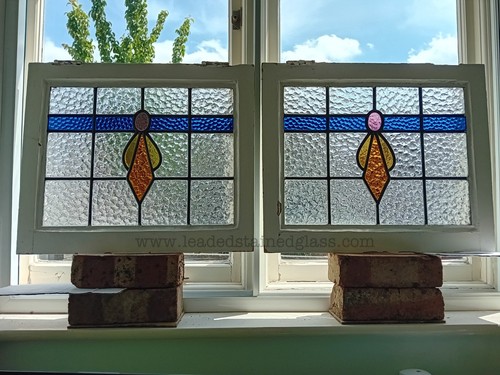 Two leaded stained glass - two,