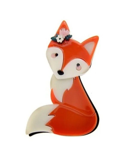 Fox acrylic brooch